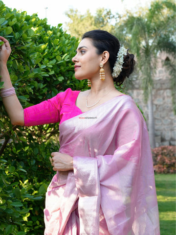 Chanda - ą¤ą¤ą¤¦ą¤¾ Maheshwari Handloom Tissue Silk Cotton Saree
