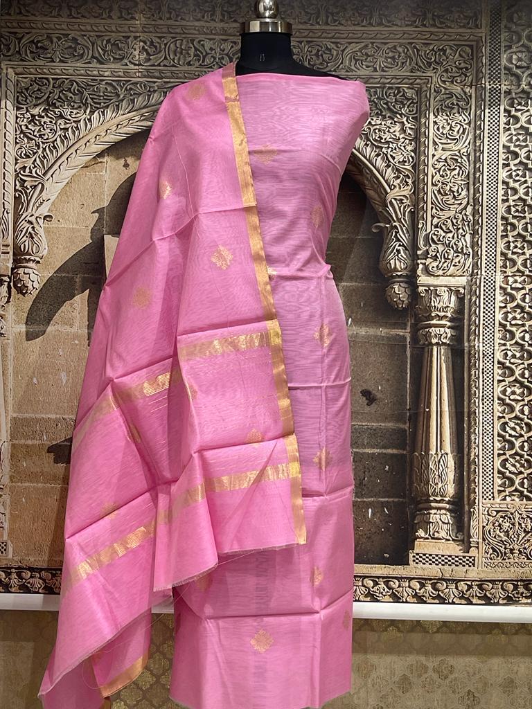 Do Chidiya (2 Sparrows) Chanderi Silk by Cotton Saree