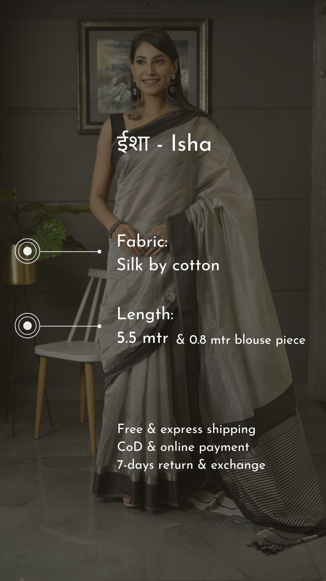 Isha Borah Maheshwari Handloom Saree Maahishmati Sarees