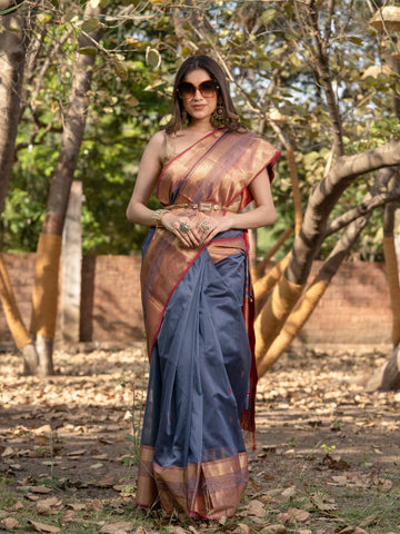 Maheshwari Saree Handloom Silk Saree -Darshana- Maahishmati Sarees