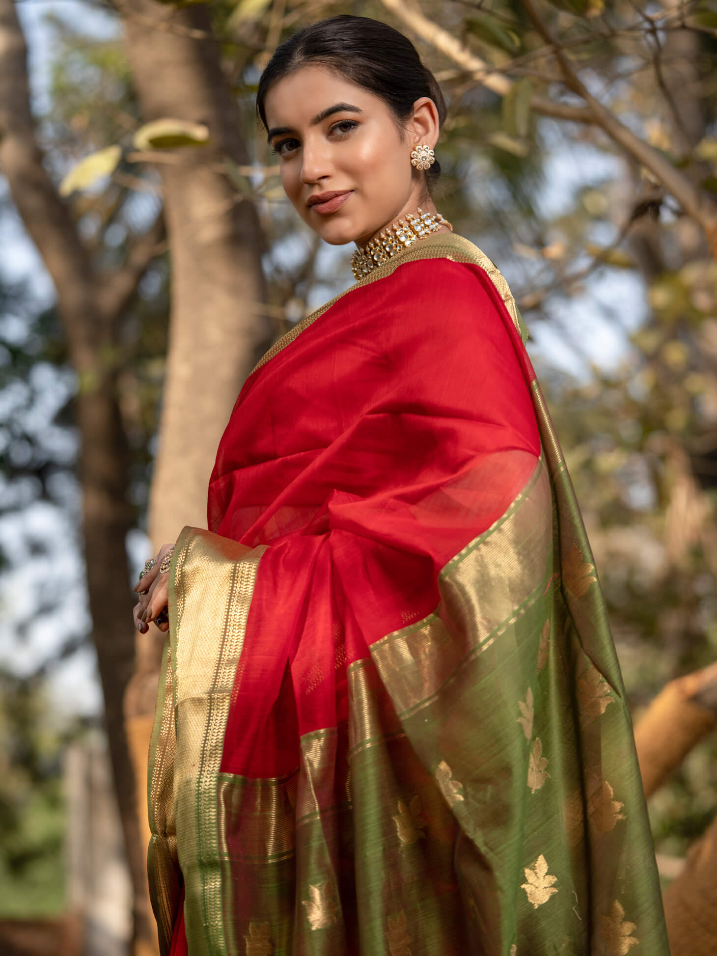 Maheshwari Saree Handloom Silk Saree -Vijaya- Maahishmati Sarees