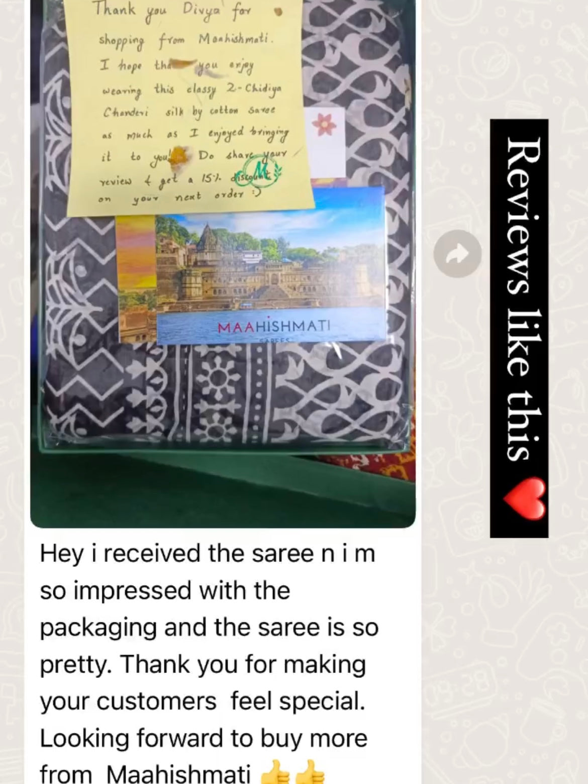 Review of 2 Chidiya Saree by Maahishmati Sarees