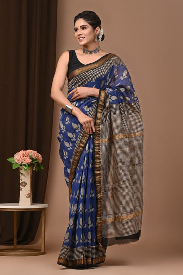 Karishma - Bagru Hand Block Printed Silk Cotton Saree