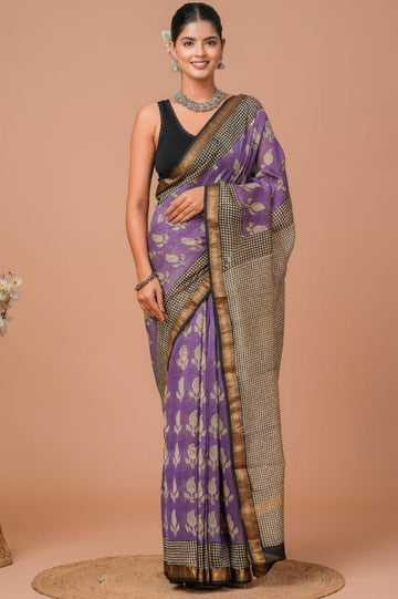 Karishma - Bagru Hand Block Printed Silk Cotton Saree