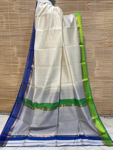 Ganga Jamuna - Maheshwari Handloom Silk by Cotton Saree