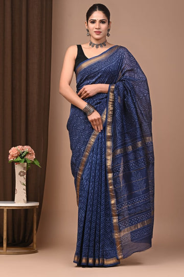 Karishma - Bagru Hand Block Printed Silk Cotton Saree