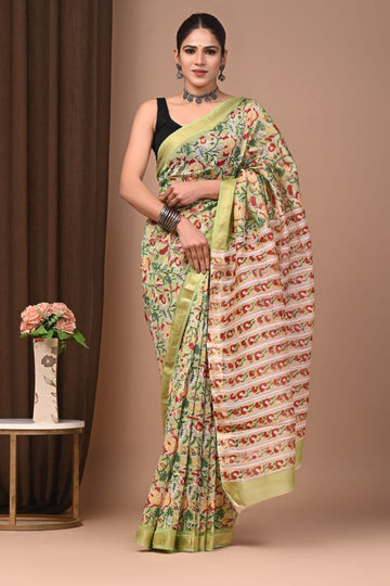 Karishma - Bagru Hand Block Printed Silk Cotton Saree