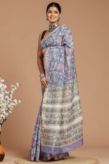 Shweta - Bagru Hand Block Printed Silk Cotton Saree