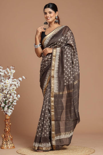Karishma - Bagru Hand Block Printed Silk Cotton Saree