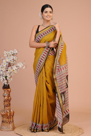 Shweta - Bagru Hand Block Printed Silk Cotton Saree