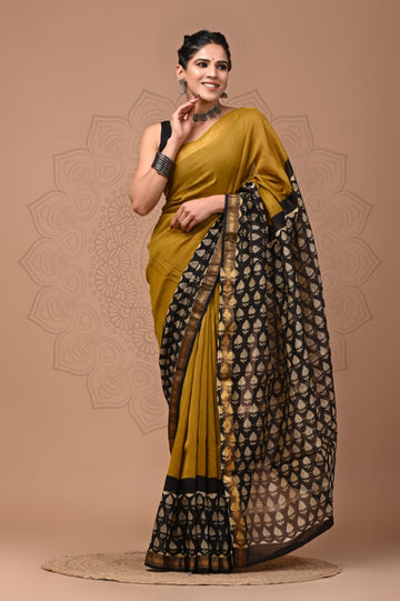 Karishma - Bagru Hand Block Printed Silk Cotton Saree