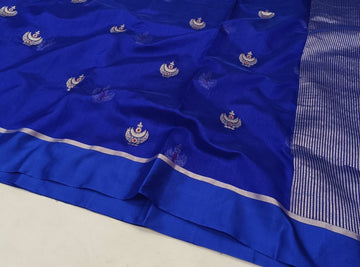 Vedhika - Chanderi Handloom Pattu (silk by silk) Saree - Blue