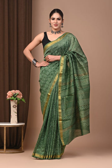 Karishma - Bagru Hand Block Printed Silk Cotton Saree