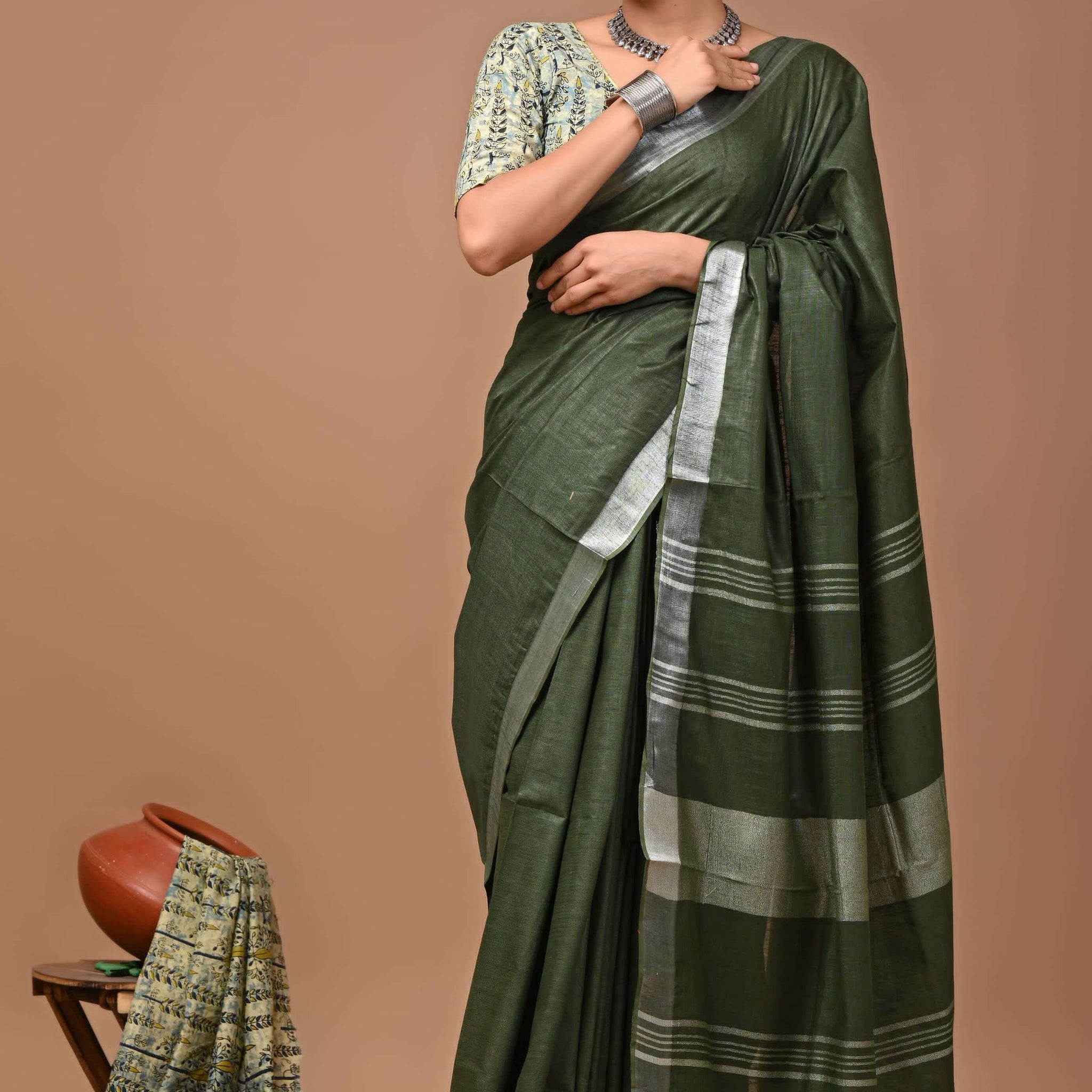 Prisha - Bhagalpur Cotton Slub Saree