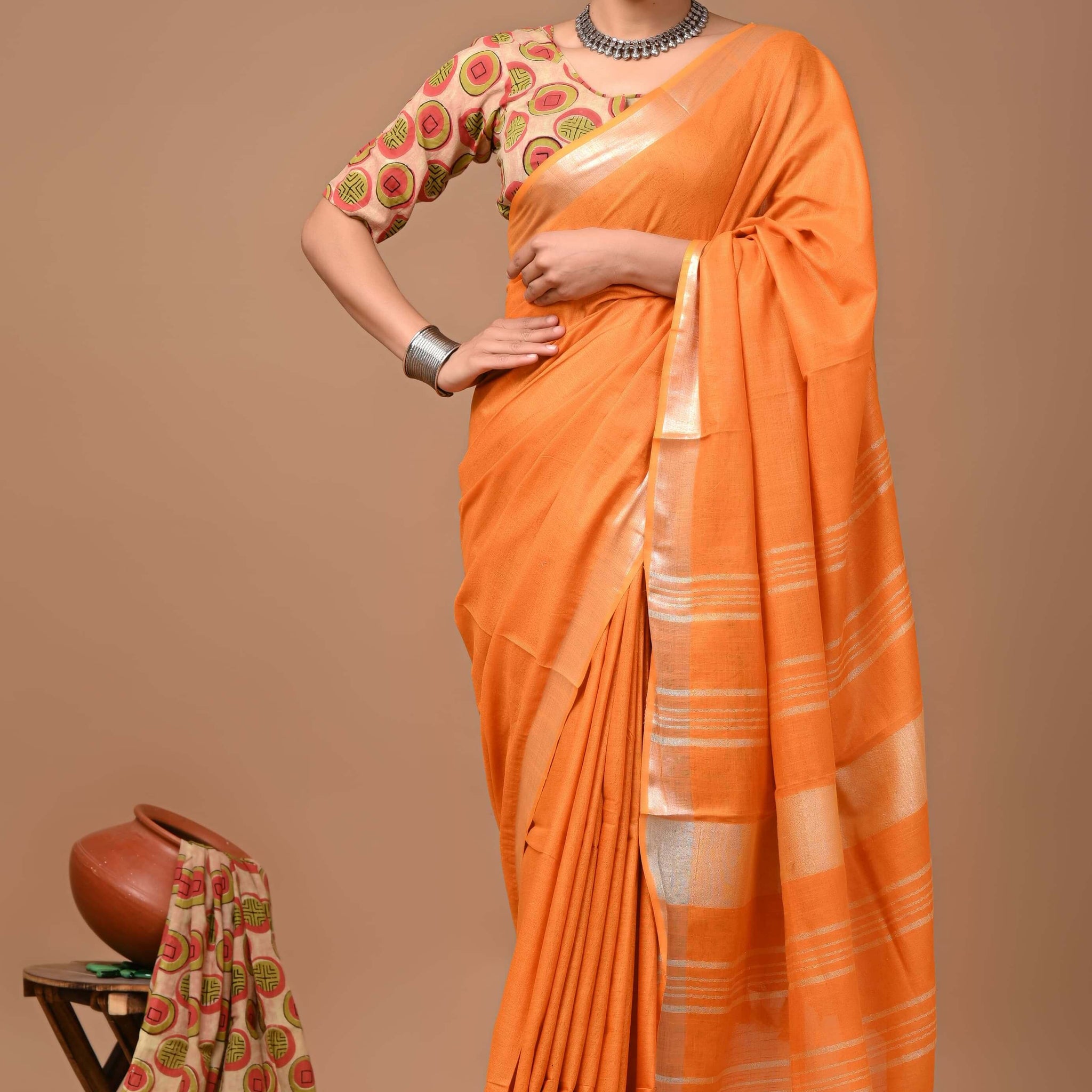 Prisha - Bhagalpur Cotton Slub Saree