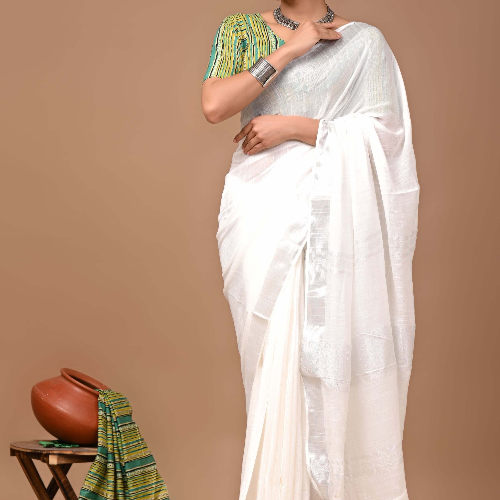 Prisha - Bhagalpur Cotton Slub Saree