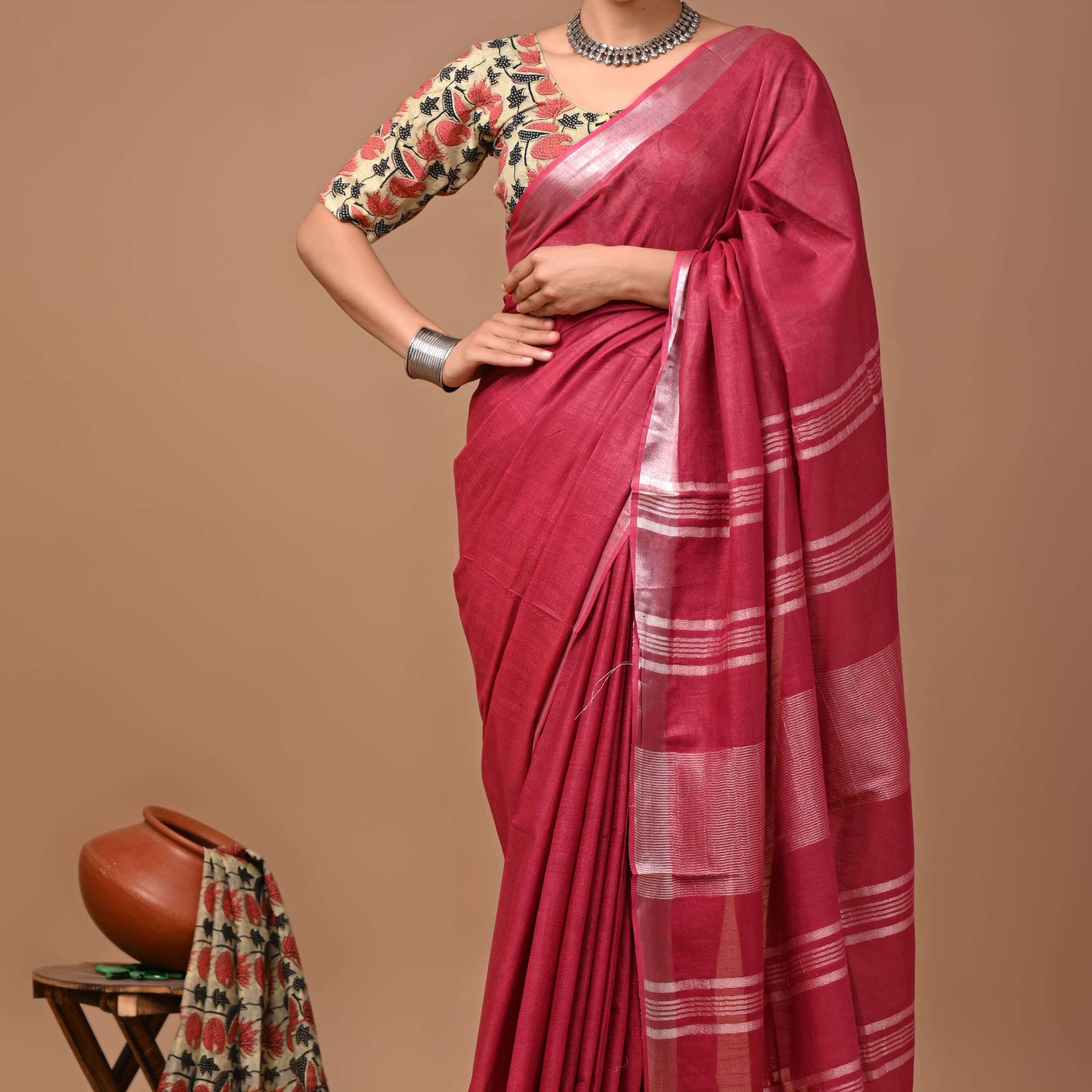 Prisha - Bhagalpur Cotton Slub Saree