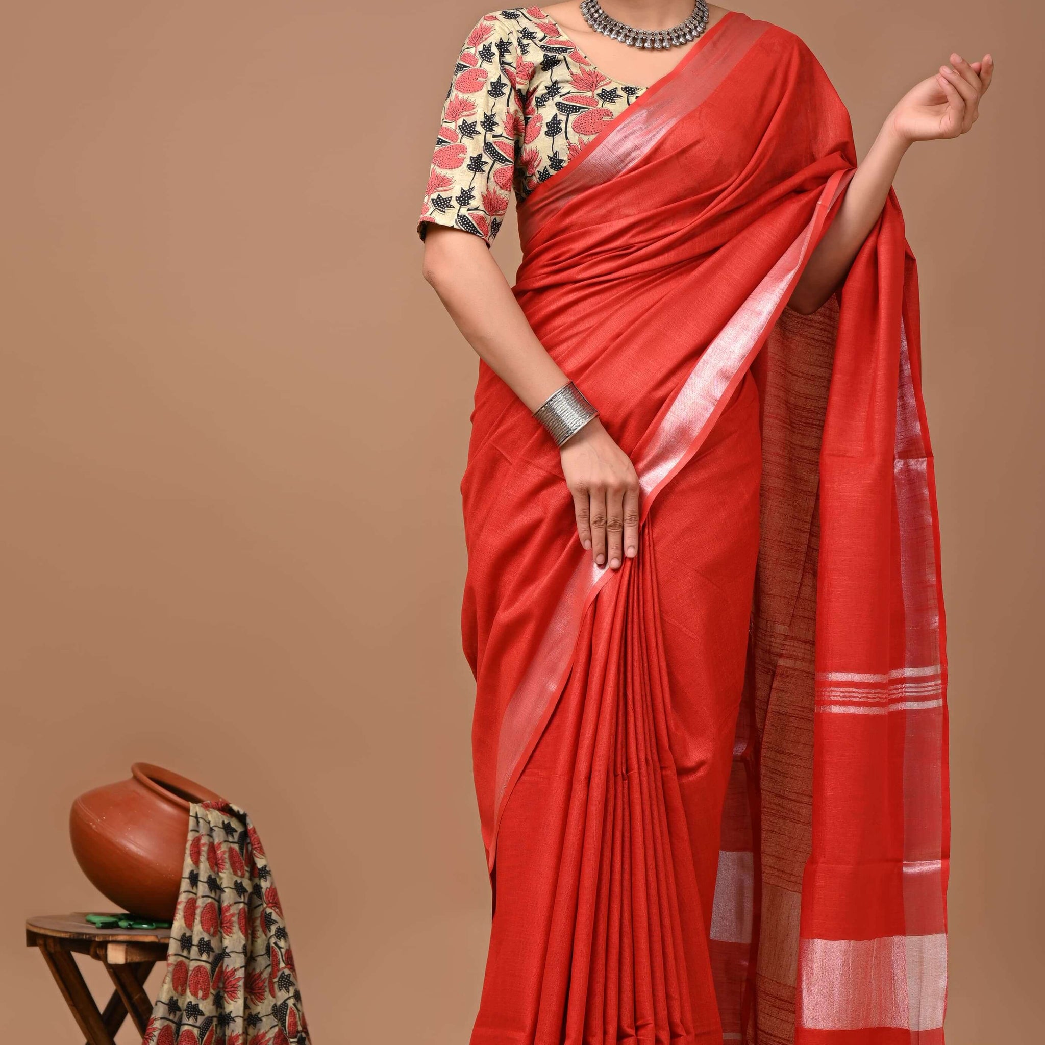 Prisha - Bhagalpur Cotton Slub Saree