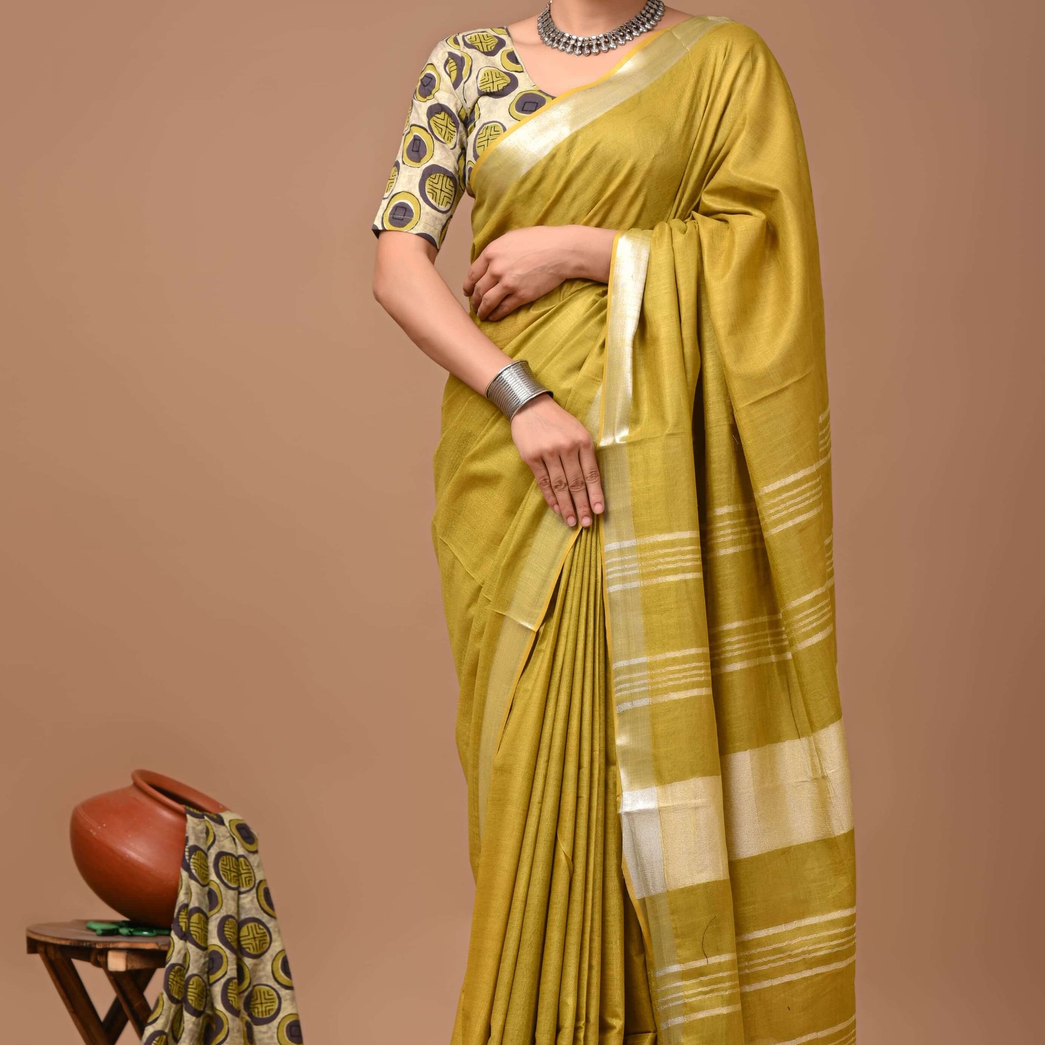 Prisha - Bhagalpur Cotton Slub Saree