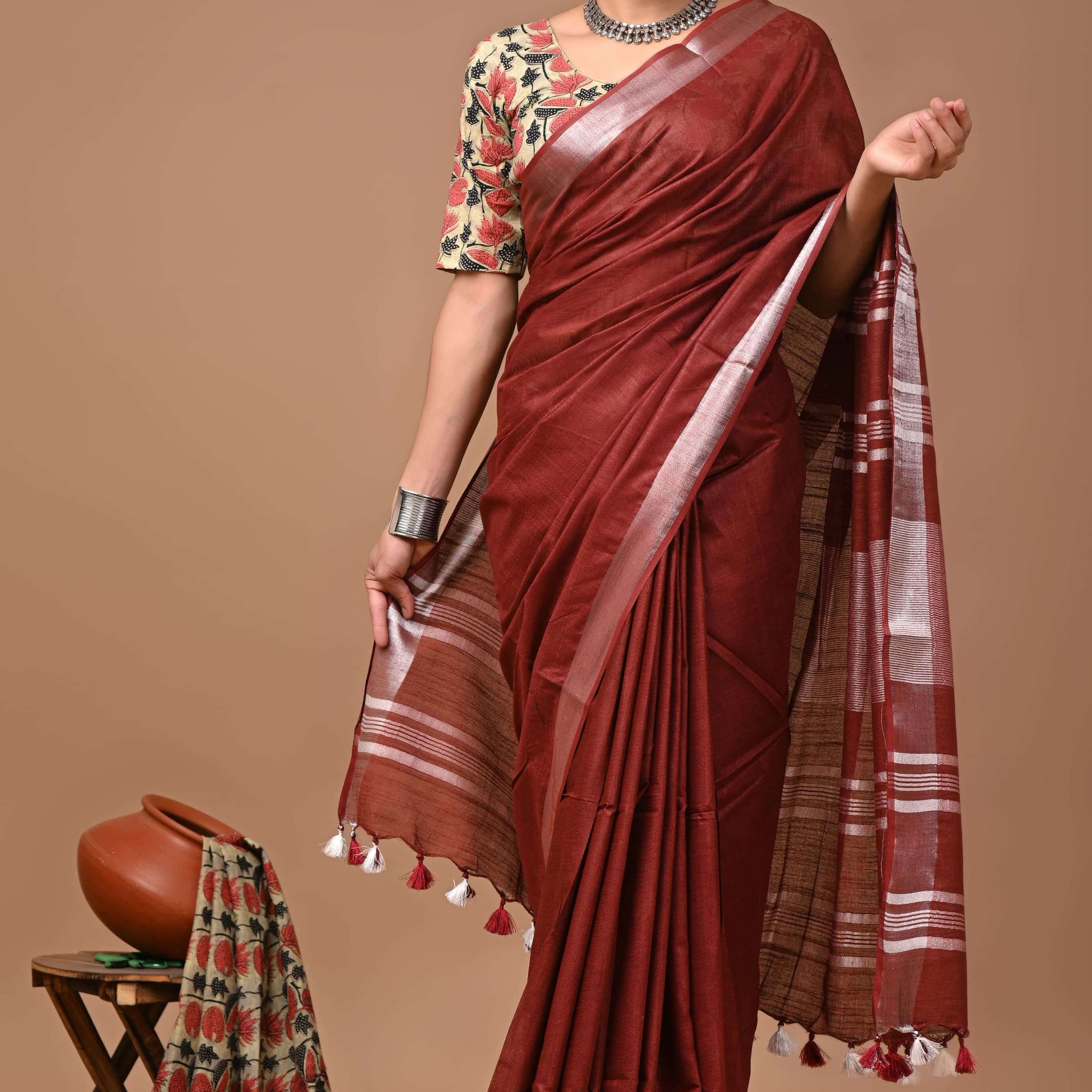 Prisha - Bhagalpur Cotton Slub Saree