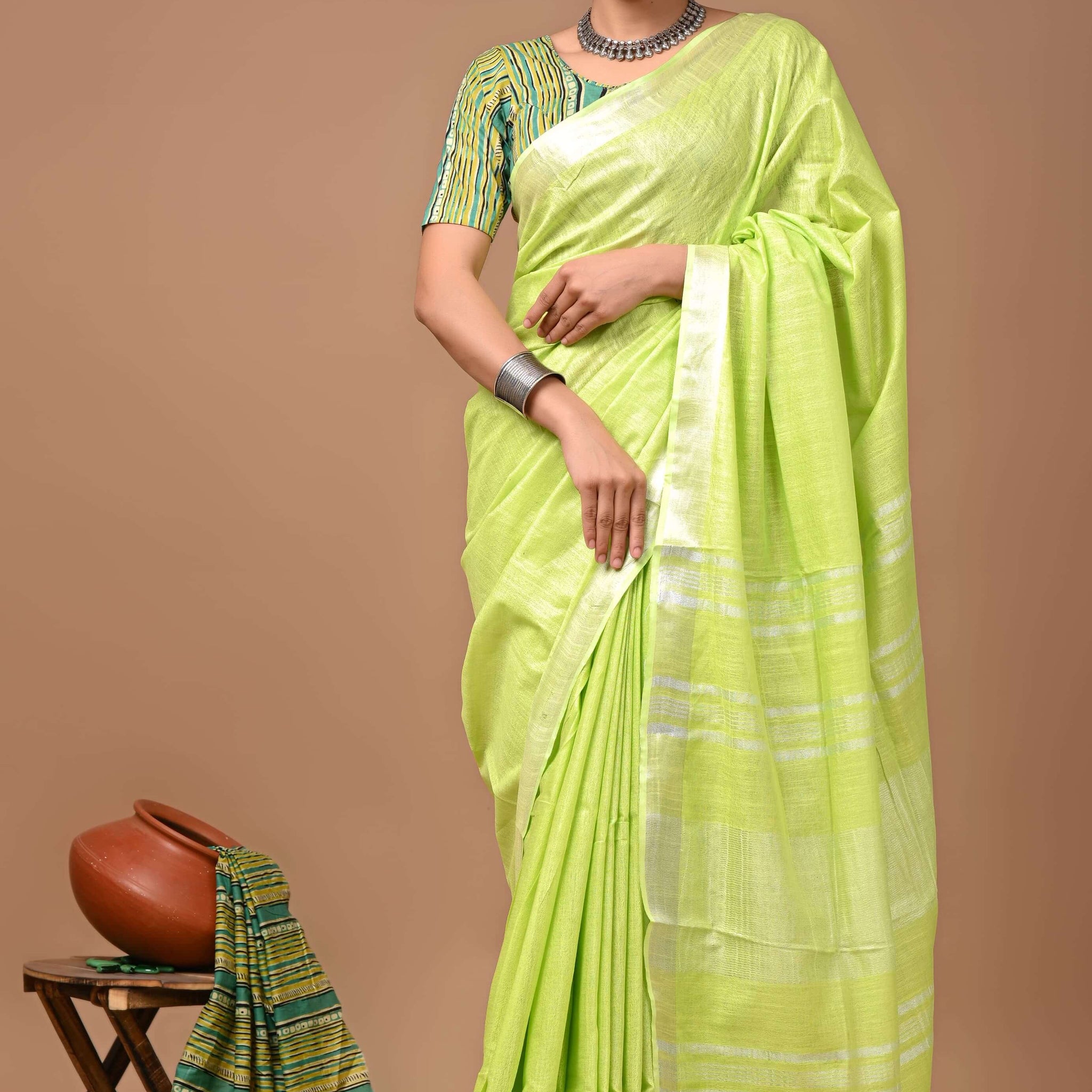 Prisha - Bhagalpur Cotton Slub Saree