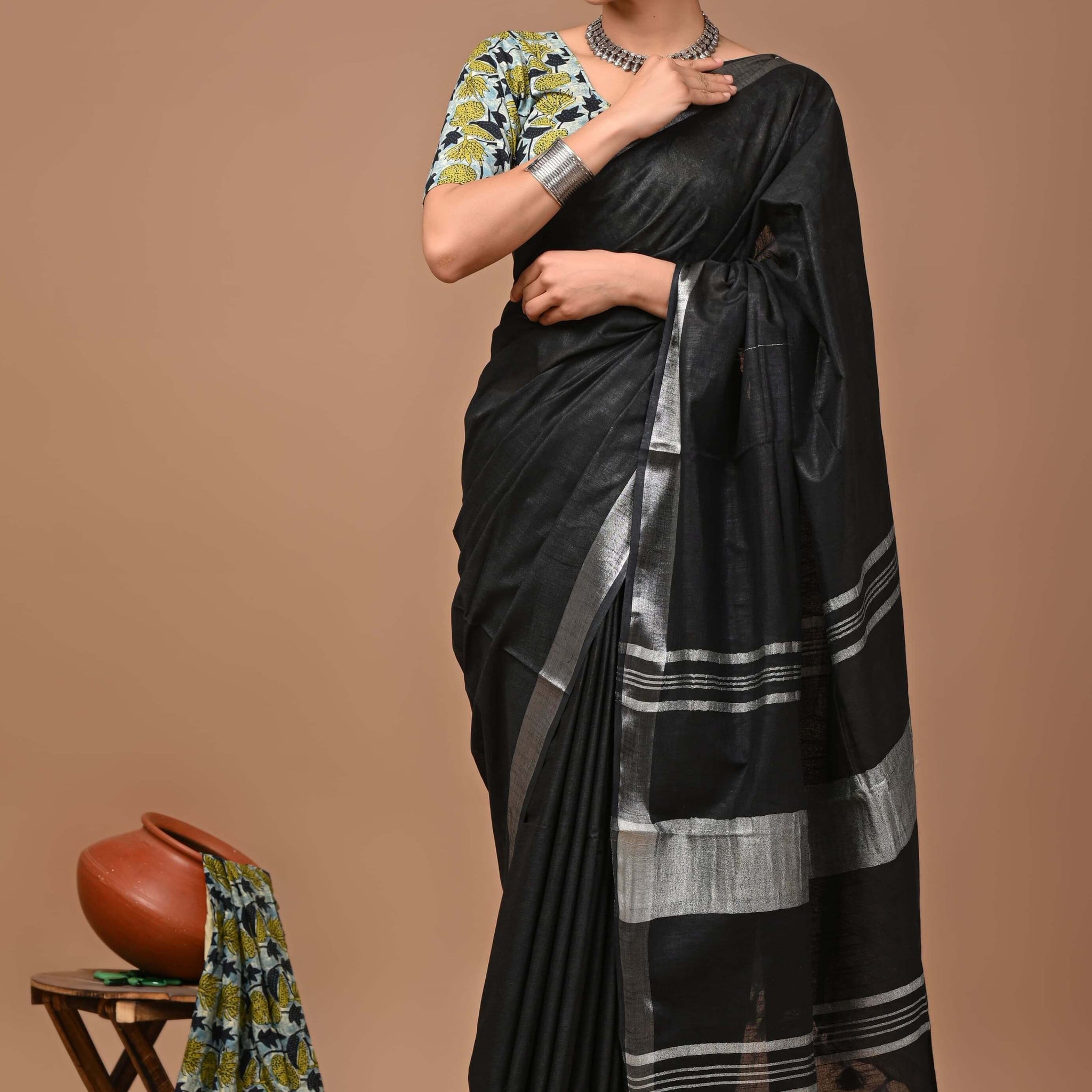 Prisha - Bhagalpur Cotton Slub Saree