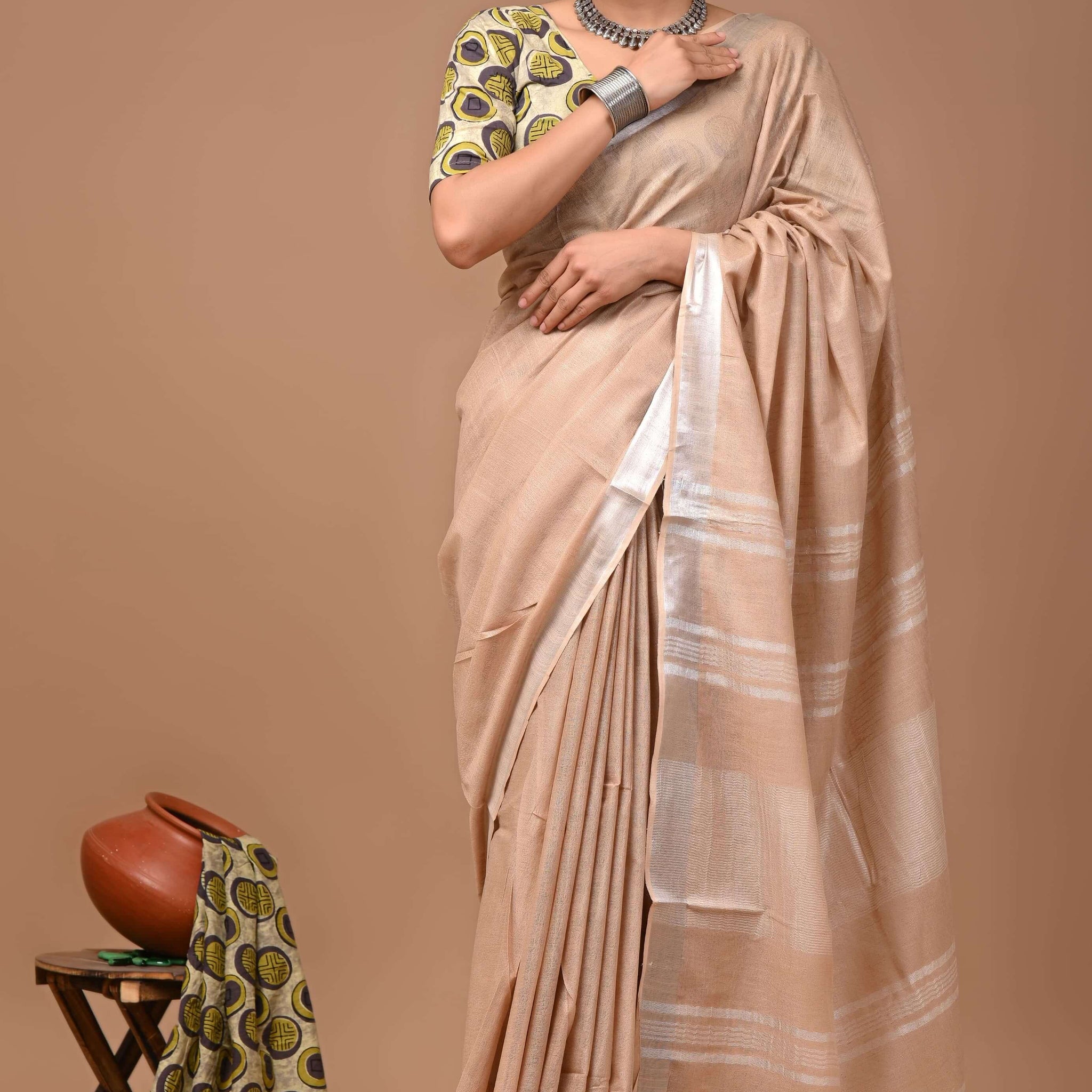 Prisha - Bhagalpur Cotton Slub Saree