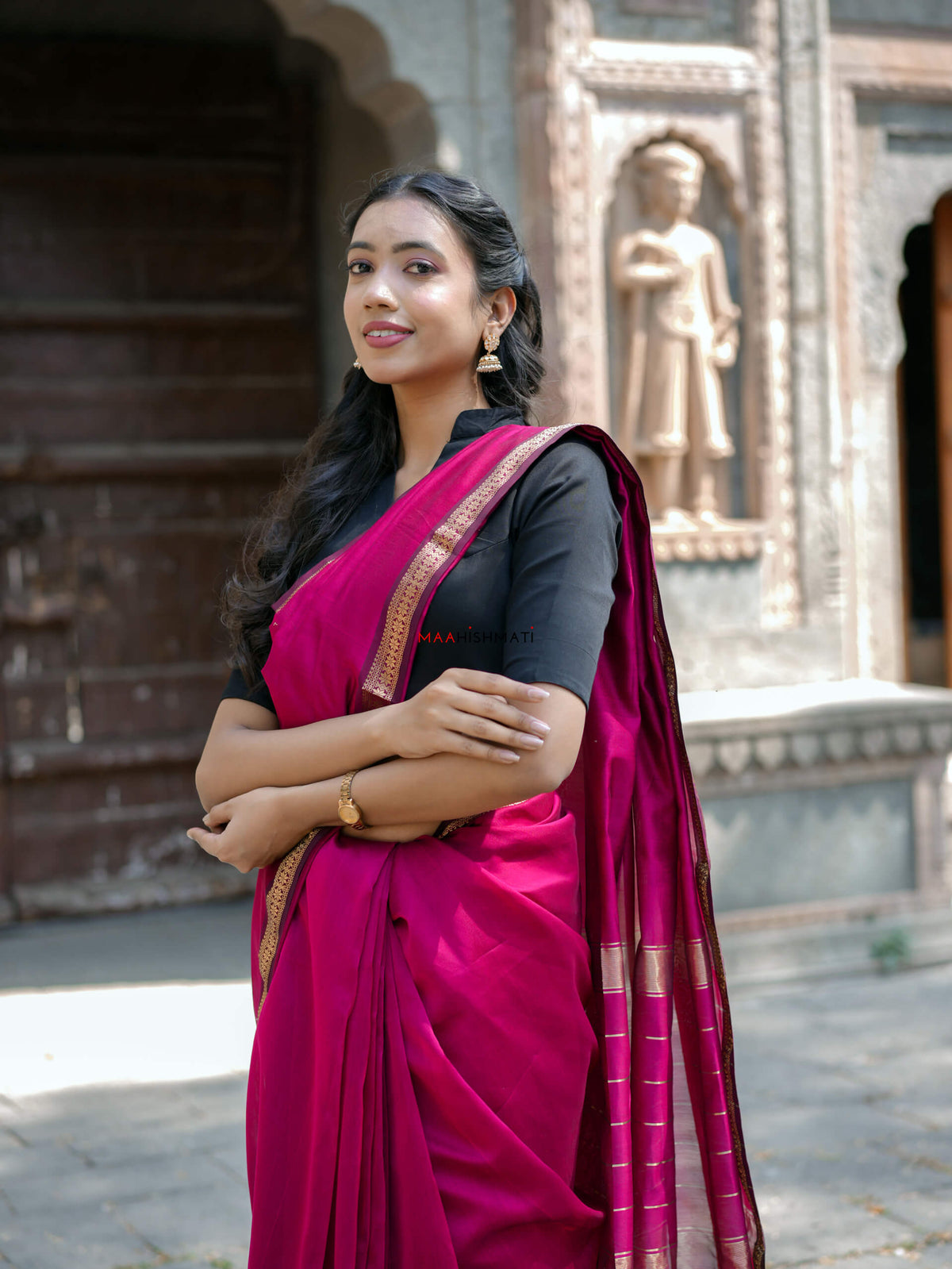 Devasree Devasree - Maheshwari Handloom Silk by Cotton Saree