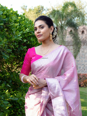 Chanda - चंदा Maheshwari Handloom Tissue Silk Cotton Saree