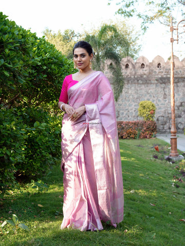 Chanda - चंदा Maheshwari Handloom Tissue Silk Cotton Saree