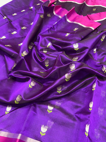 Somti - Chanderi Handloom Pattu (silk by silk) Saree