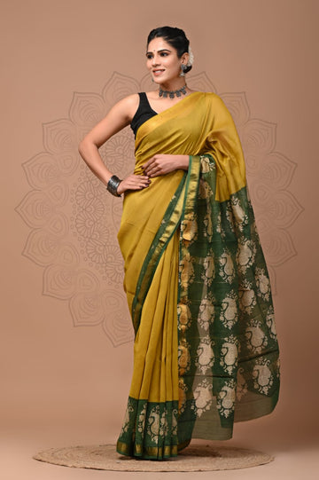 Karishma - Bagru Hand Block Printed Silk Cotton Saree