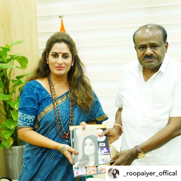 Tanishka - Bagru Hand Block Printed Indigo Silk Cotton Saree