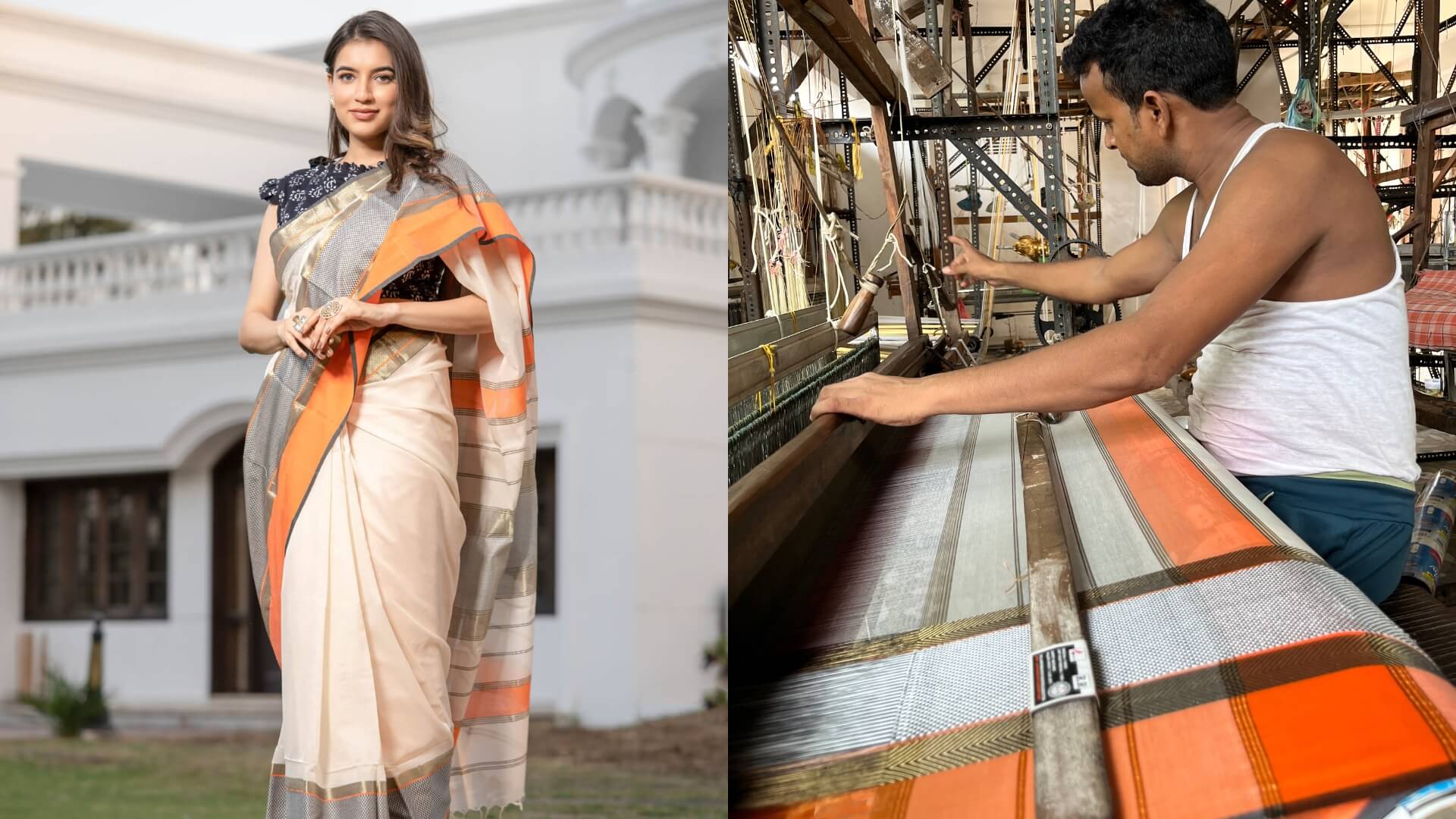 Darpana - Bagru Mul Cotton Hand Block Printed Saree