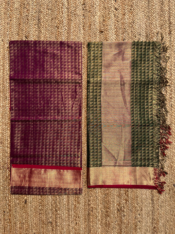 Niesha - Maheshwari Silk by Cotton Suit Fabric - 2 Piece - Kurti & Dupatta