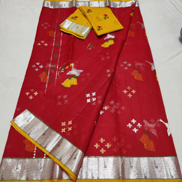 Shraddha Kota Handloom Silk Sari with Real Silver Zari