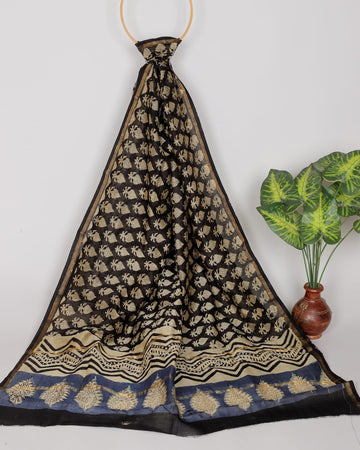 Hand-block Printed Silk - Cotton Dupatta