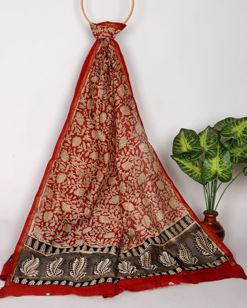 Hand-block Printed Silk - Cotton Dupatta