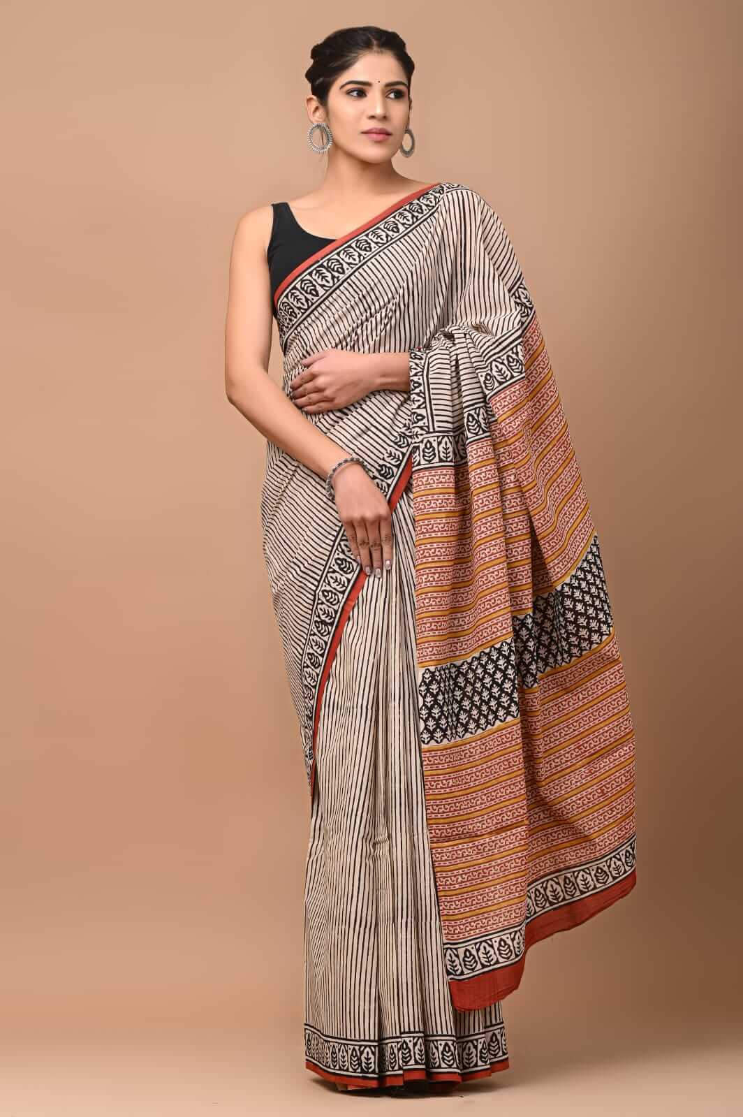 CottonSareesforsummer2023byMaahishmatiSarees Handblockprintedsaree BagruSaree 43