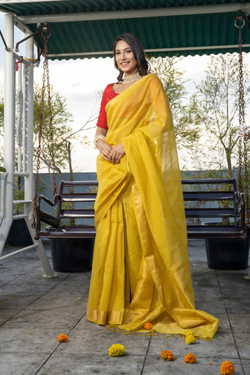 Mansi - मानसी Maheshwari Handloom Silk Saree for Puja, Weddings, Haldi