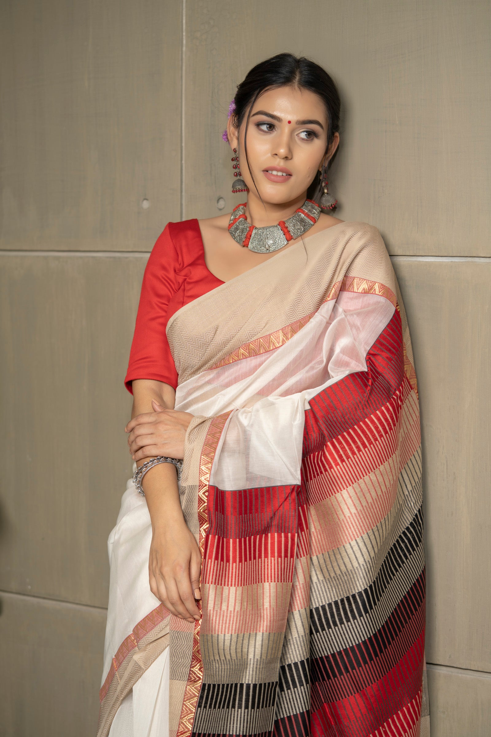 Meenakshi - Mul Cotton Bagru Hand-Block Printed Saree