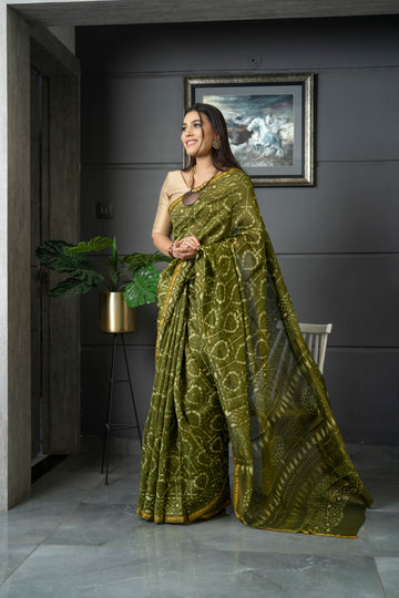 Vibha - Chanderi Silk by Cotton Saree
