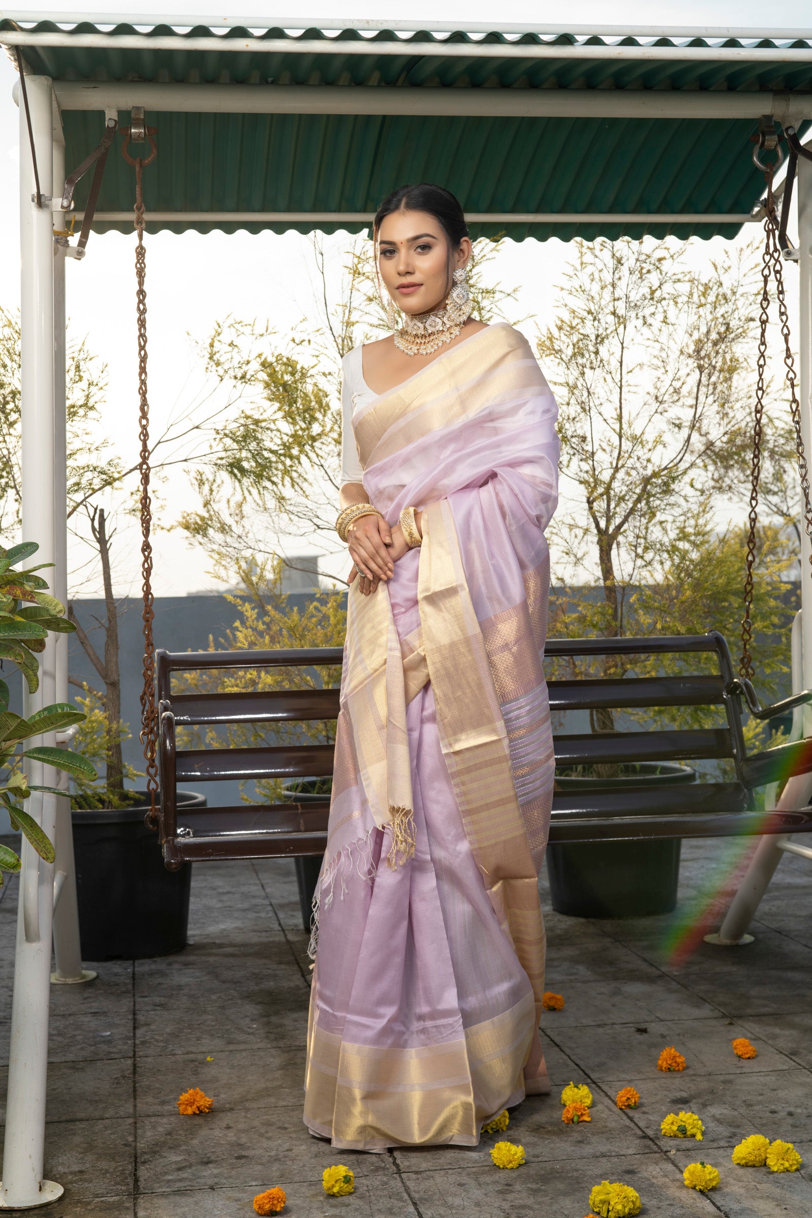 Maheshwar Saree Handloom Mulberry Silk Saree -Iravati- Maahishmati Sarees