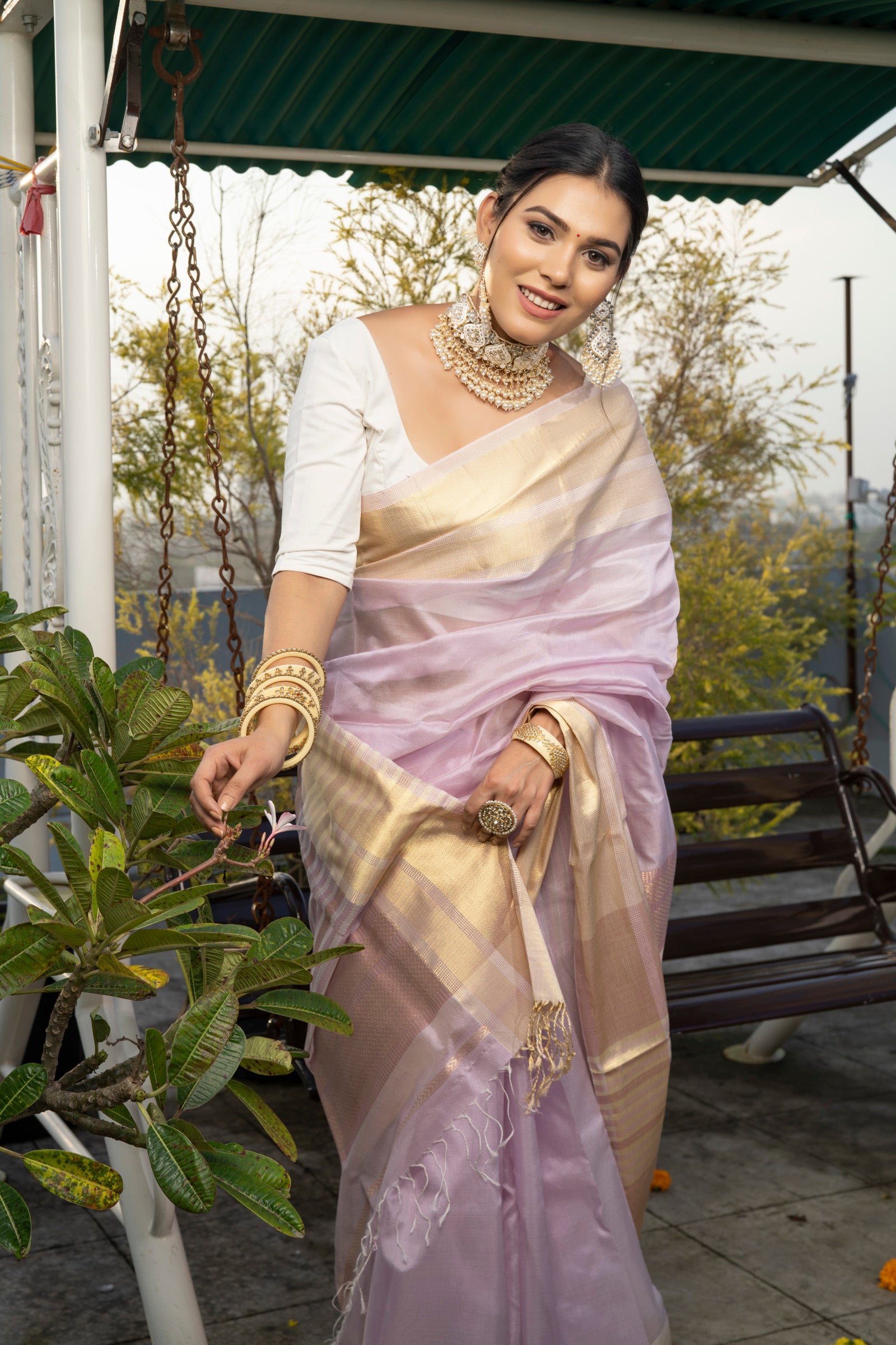 Maheshwar Saree Handloom Mulberry Silk Saree -Iravati- Maahishmati Sarees