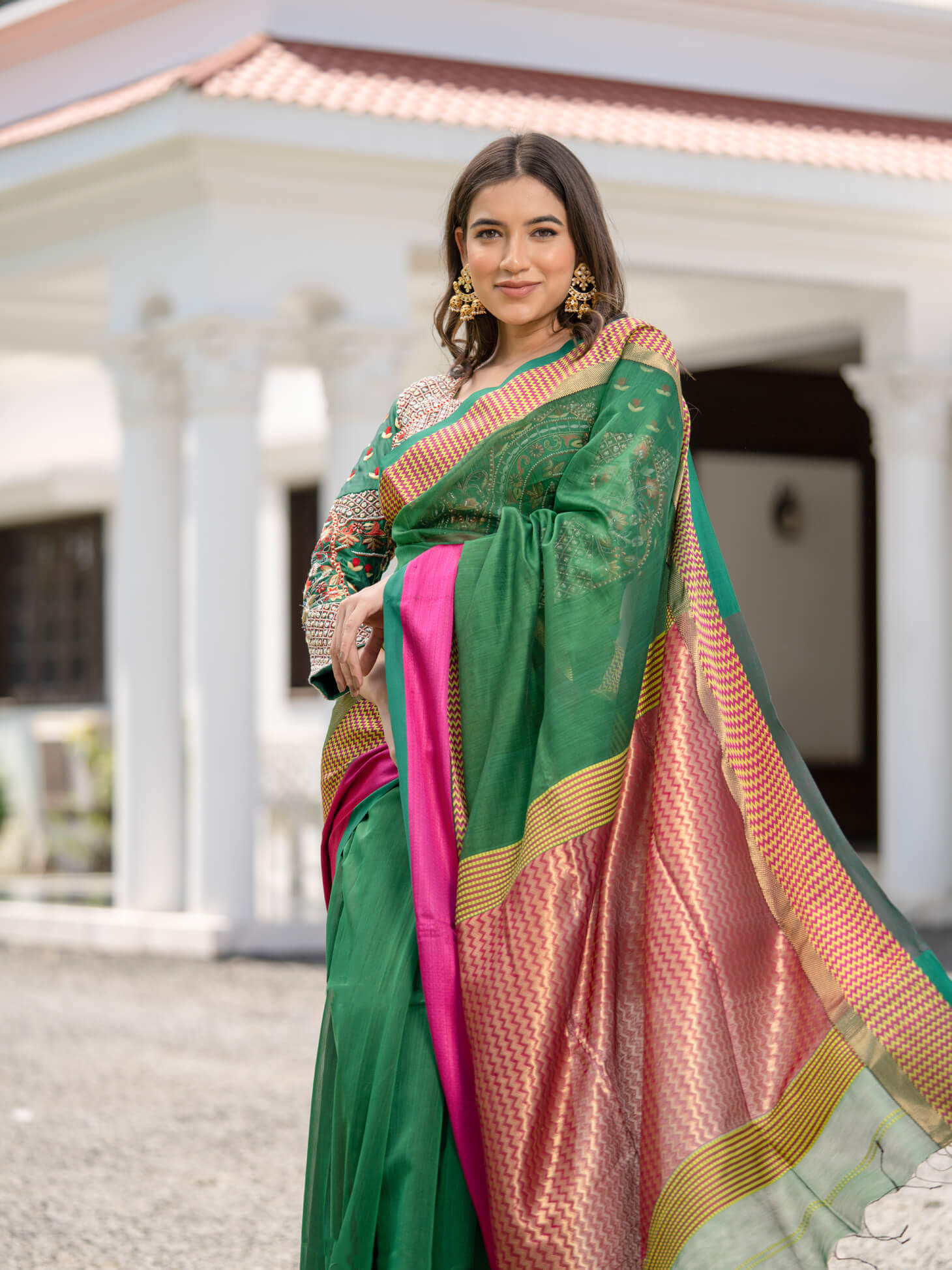 Maheshwari Saree Handloom Silk Saree -Morni- Maahishmati Sarees