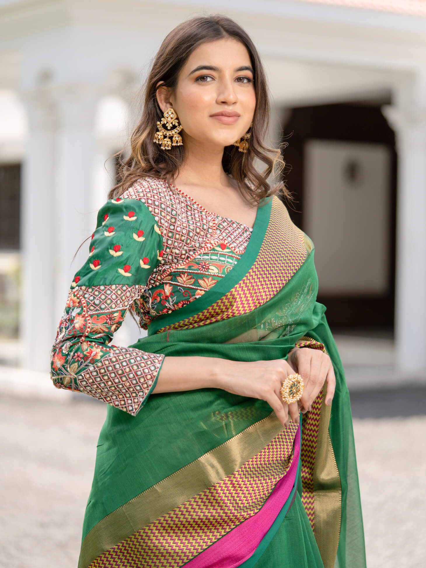 Maheshwari Saree Handloom Silk Saree -Morni- Maahishmati Sarees