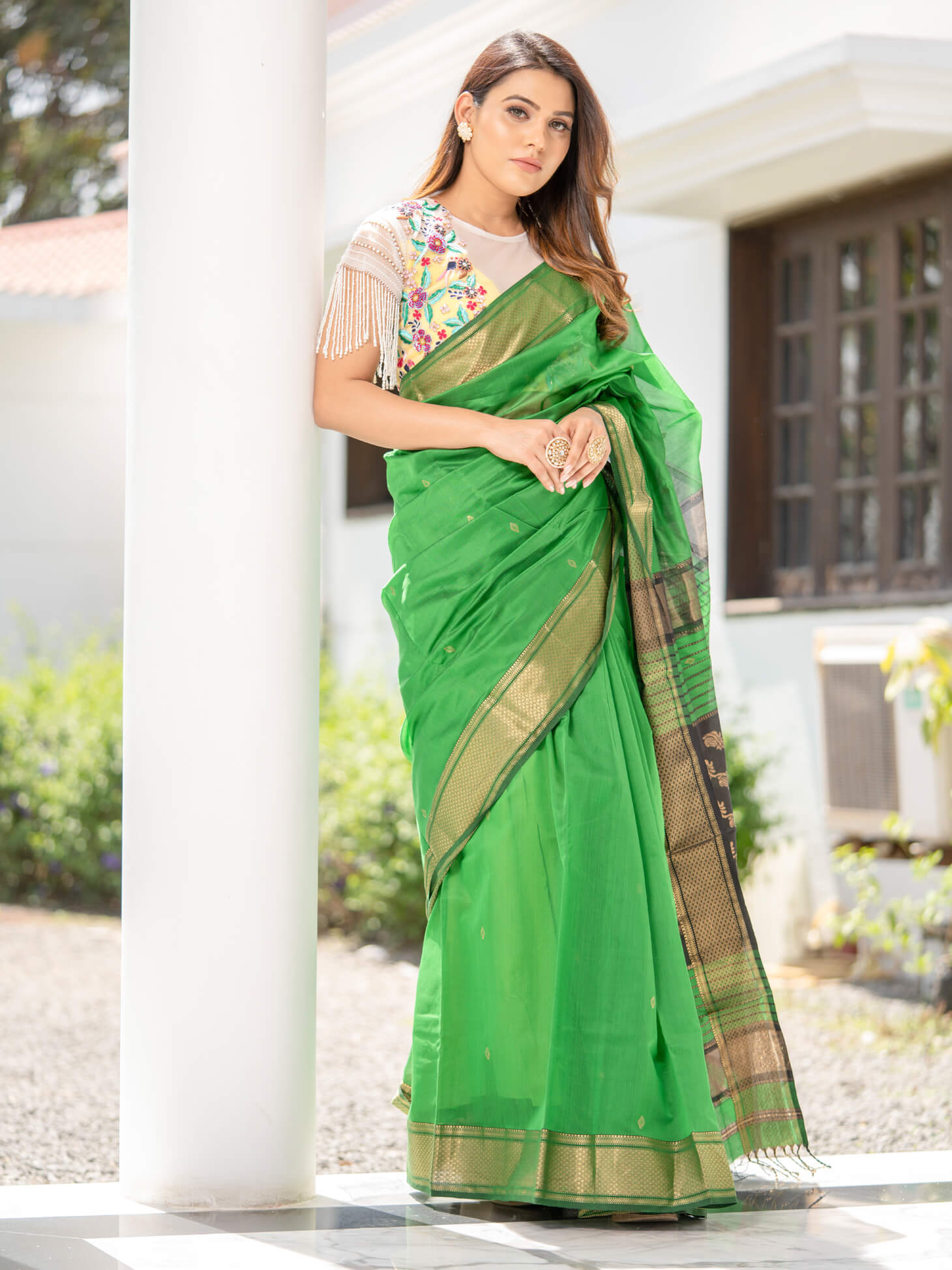 Maheshwari Saree Handloom Silk Saree -Radhika- Maahishmati Sarees