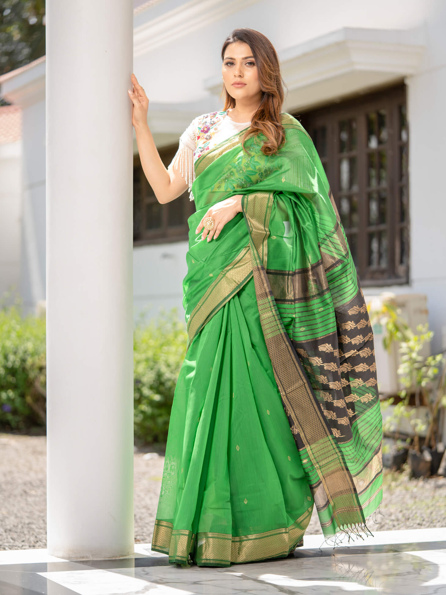 Maheshwari Saree Handloom Silk Saree -Radhika- Maahishmati Sarees