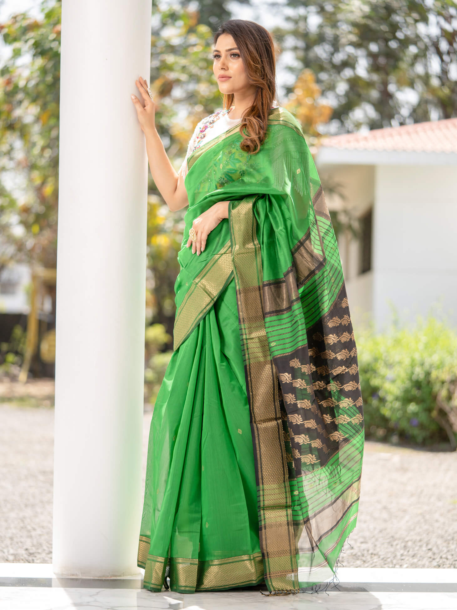 Maheshwari Saree Handloom Silk Saree -Radhika- Maahishmati Sarees