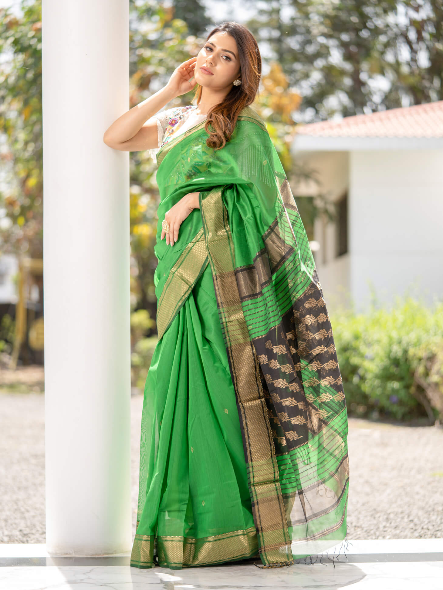 Maheshwari Saree Handloom Silk Saree -Radhika- Maahishmati Sarees